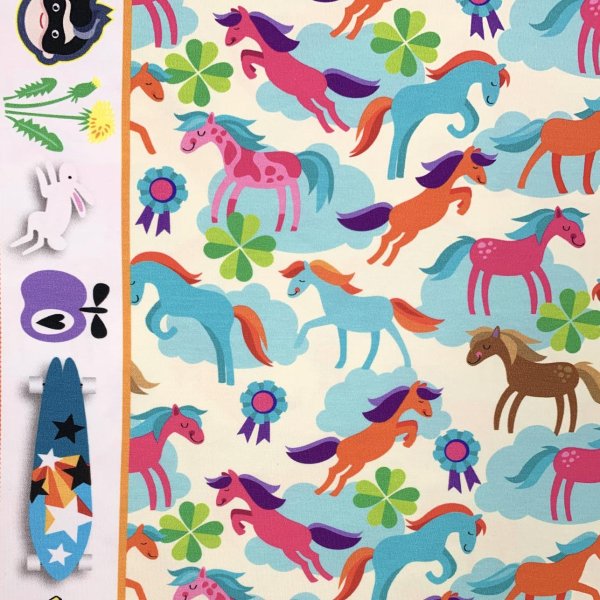 RESTSTÜCK 1,30m !!! - Bio Jersey - Life is a pony farm - Col. 01 - natur - Classic No. 1 - Hamburger Liebe - Albstoffe