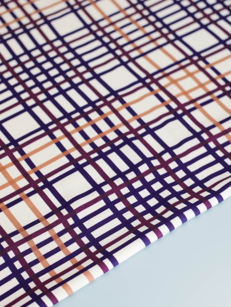 Viskose Twill mit LENZING™ ECOVERO™ Fasern - Vila Grid - wine rush - Mind the Maker