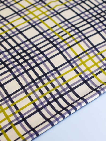 Viskose Twill mit LENZING™ ECOVERO™ Fasern - Vila Grid - Twilight spark - Mind the Maker