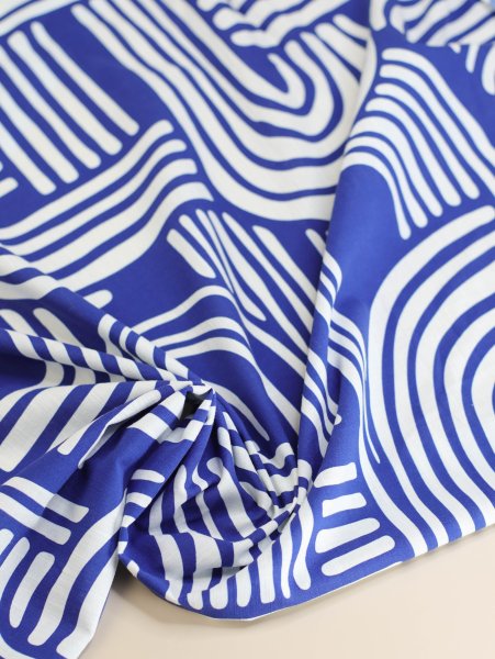 RESTSTÜCK 0,70m !!! - Baumwoll Leinen - Over the Rainbow - cobalt blue - Mind the Maker