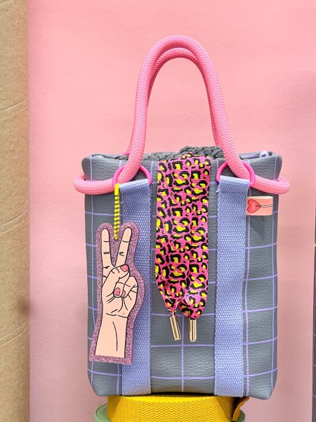 Kunstleder - Happy Collection - Karos - dunkelgrau/flieder - Swafing by Cherry Picking