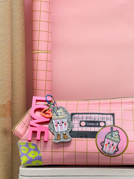 Kunstleder - Happy Collection - Karos - apricot/ocker - Swafing by Cherry Picking