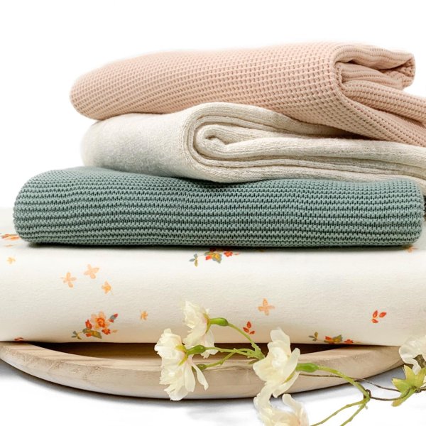 RESTSTÜCK 1,60m !!! - Baumwoll Strick - Samira - wollweiß