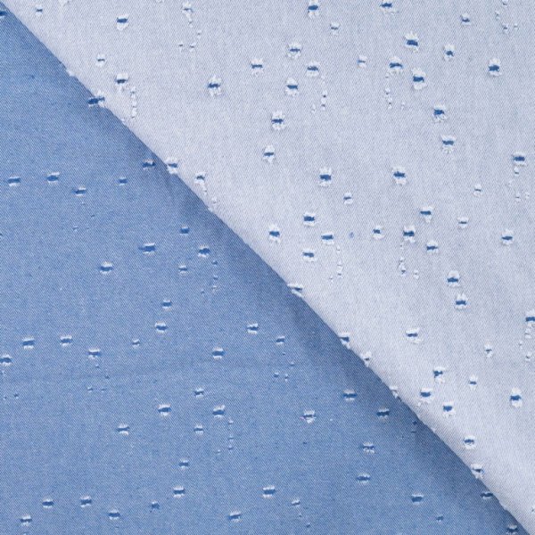 RESTSTÜCK 0,40m !!! - Jeansstoff - Denim Summer Fransen - blue