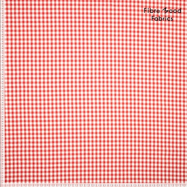 Baumwolle Seersucker - Checks red/white - Fibremood No. 34