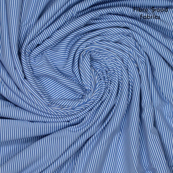 Baumwoll Popeline - stripes - blue/white - Fibremood No. 35