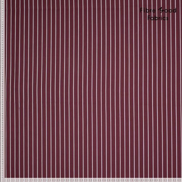 Baumwoll Popeline - stripes - bordeaux - Fibremood No. 35