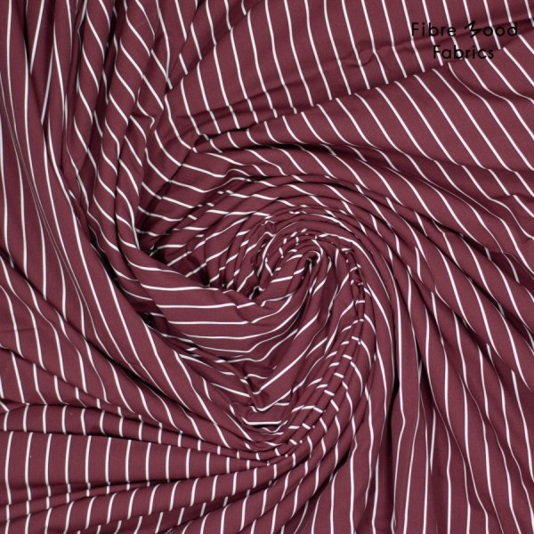 Baumwoll Popeline - stripes - bordeaux - Fibremood No. 35