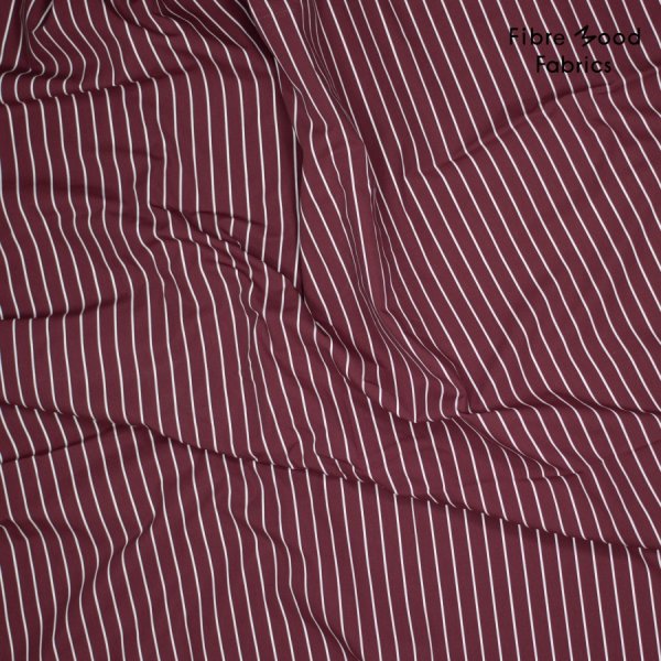 Baumwoll Popeline - stripes - bordeaux - Fibremood No. 35