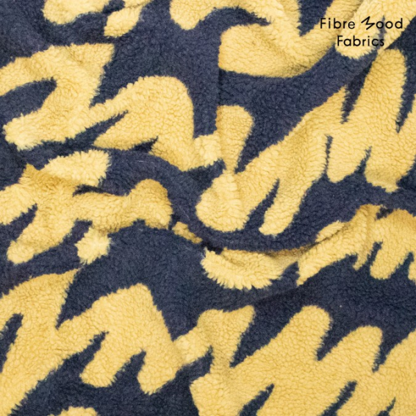 Teddyplüsch - Weave - dunkelblau/oliv - Fibremood Special No. 5