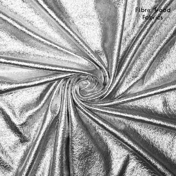 Folienstoff - crackle brushed - silber - Fibremood No. 36