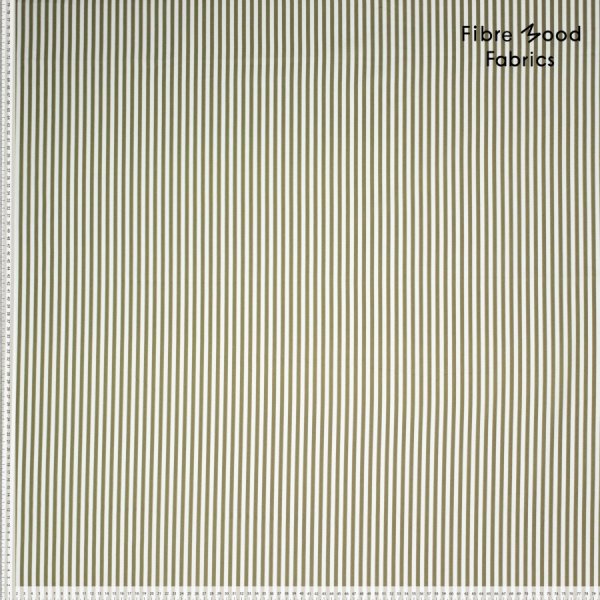Baumwoll Popeline - Streifen - oliv - Fibremood No. 36