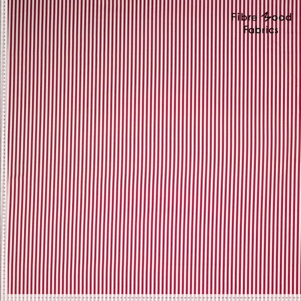 Baumwoll Popeline - Streifen - rot - Fibremood No. 36