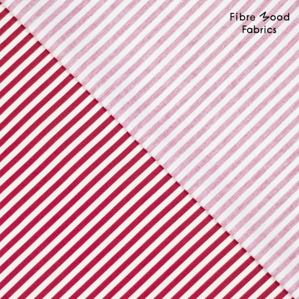 Baumwoll Popeline - Streifen - rot - Fibremood No. 36