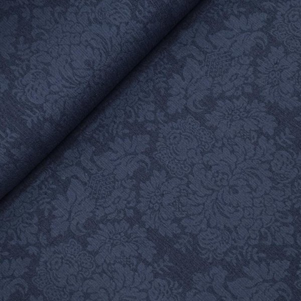Baumwoll Leinen Jacquard - Erica - denim