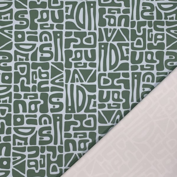 Sportjersey - bi-elastisch matt - Abstract Inca - grün/hellblau