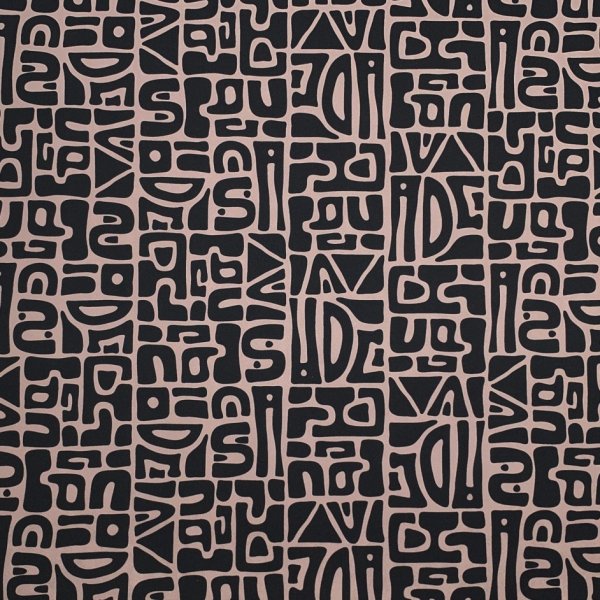 Sportjersey - bi-elastisch matt - Abstract Inca - taupe/black