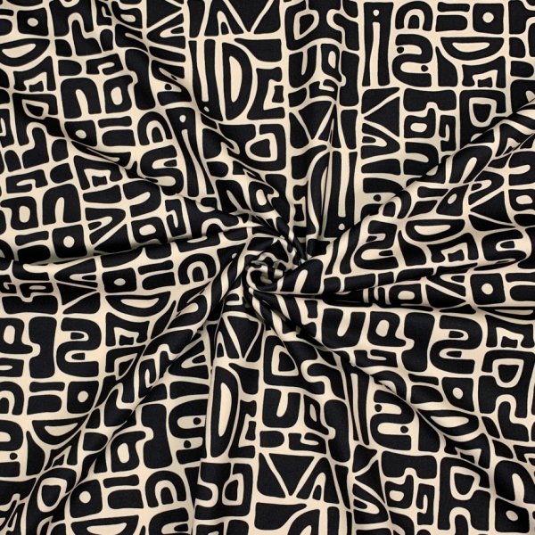 Sportjersey - bi-elastisch matt - Abstract Inca - black/sand