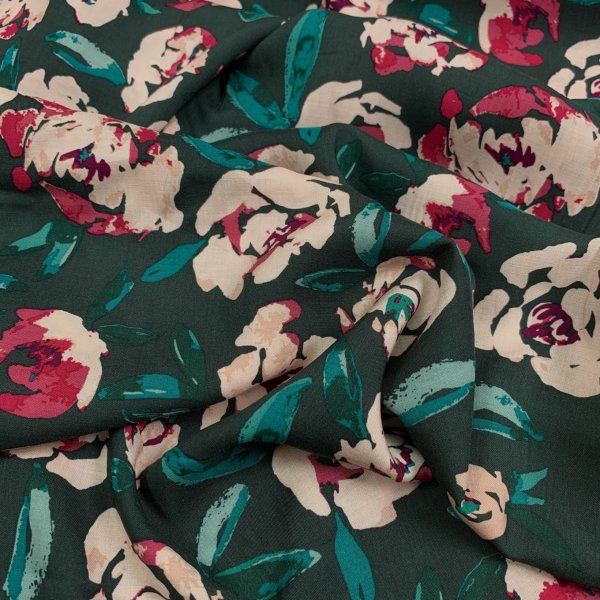 RESTSTÜCK 2,0m !!! - Viskose - Fields of Foresta - green - Foresta Fusion - Art Gallery Fabrics