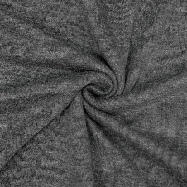 RESTSTÜCK 0,40m !!! - Viskose Strick Jersey - Merino Touch - uni - grey melange