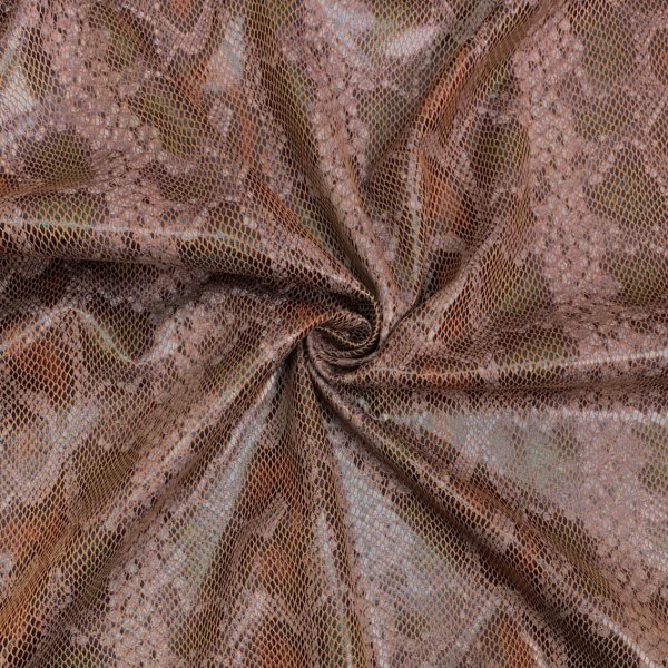Kunstleder - Snake Print - Kari - brown