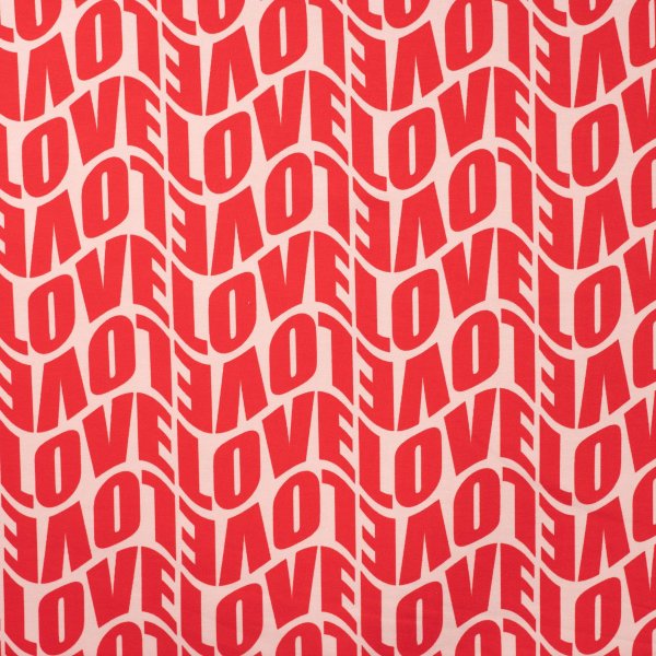 French Terry - Love - red/rose