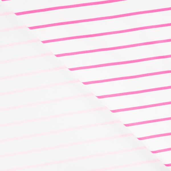 RESTSTÜCK 0,60m !!! - French Terry - Neon Stripes - neon pink/white