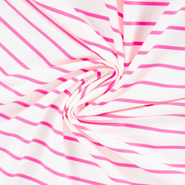 RESTSTÜCK 0,80m !!! - French Terry - Neon Stripes - neon pink/white