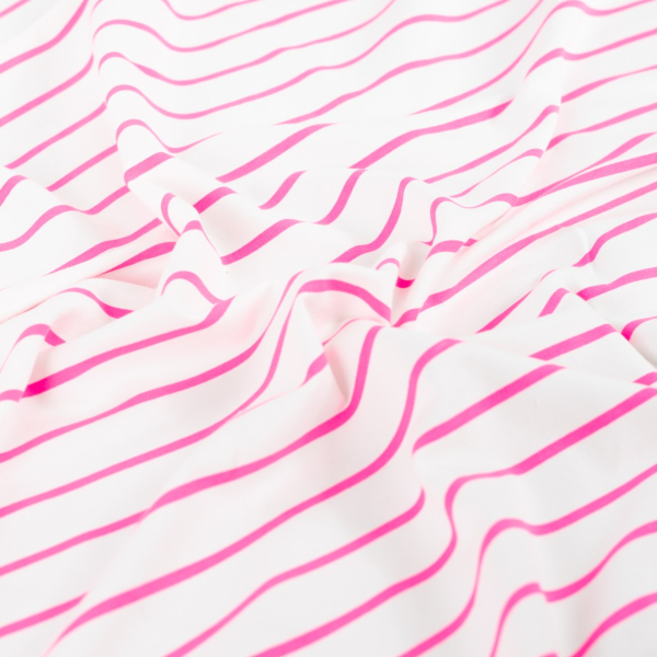 RESTSTÜCK 0,80m !!! - French Terry - Neon Stripes - neon pink/white