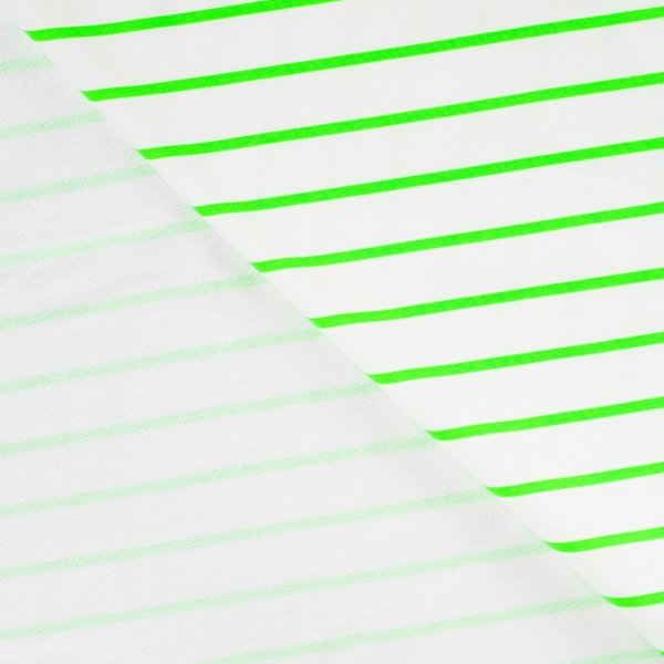 French Terry - Neon Stripes - neon green/white