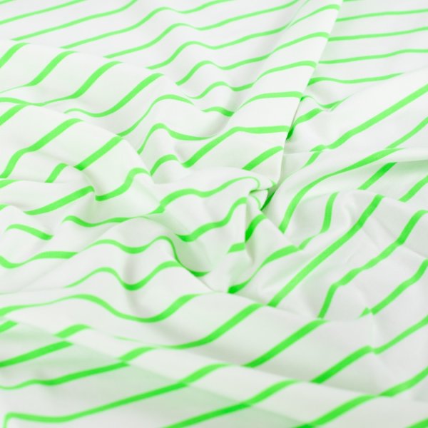 French Terry - Neon Stripes - neon green/white