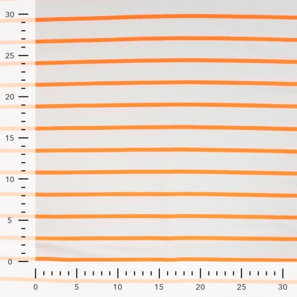 French Terry - Neon Stripes - neon orange/white