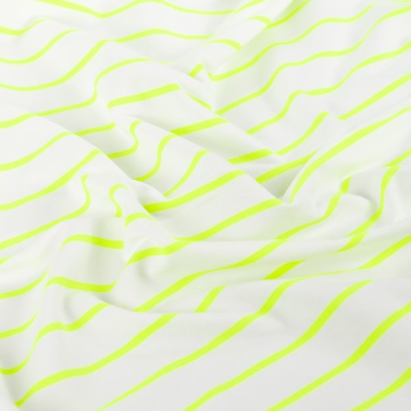 French Terry - Neon Stripes - neon yellow/white