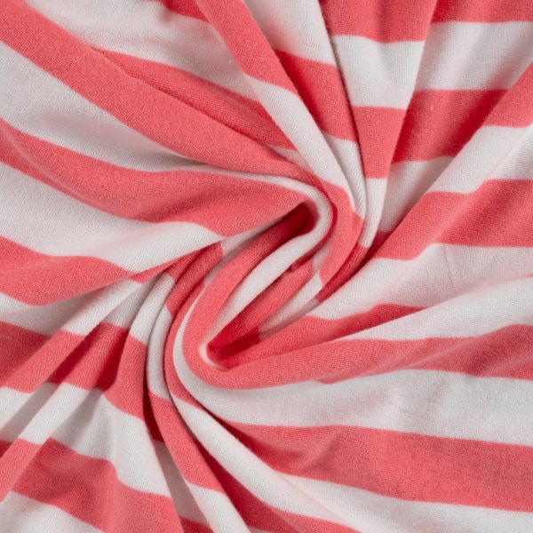 Baumwoll Frottee Terry - Balance Stripes - pink