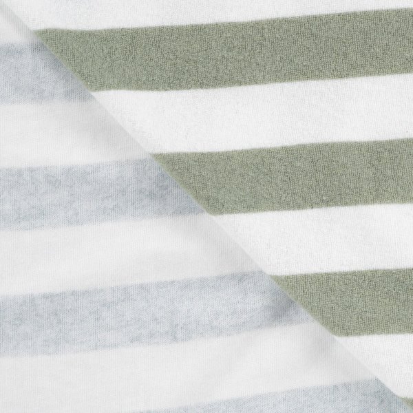 Baumwoll Frottee Terry - Balance Stripes - khaki