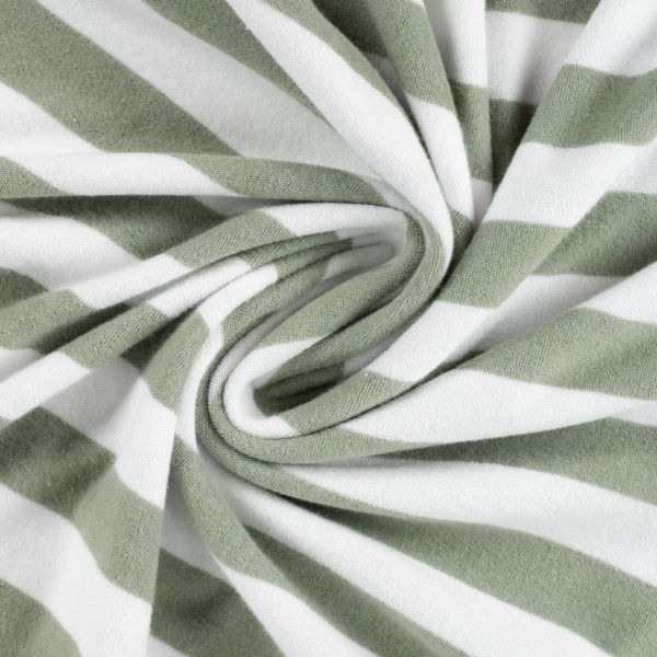 Baumwoll Frottee Terry - Balance Stripes - khaki