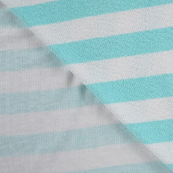 Baumwoll Frottee Terry - Balance Stripes - türkis