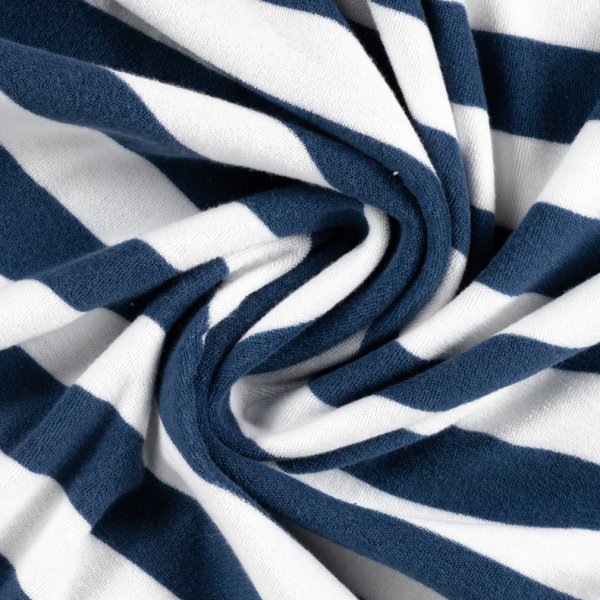 Baumwoll Frottee Terry - Balance Stripes - denim