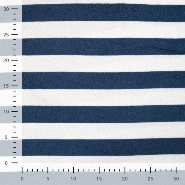 Baumwoll Frottee Terry - Balance Stripes - denim