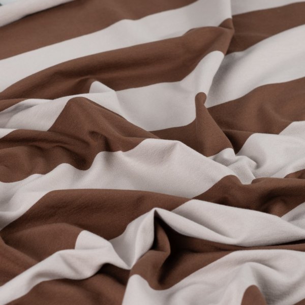 French Terry - Blockstreifen - sand/braun