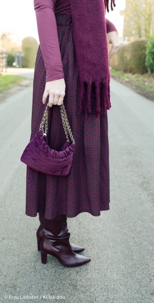 Viskose - Chain Twist - dunkelblau/burgundy - Geoluxe by Ki-ba-doo - Swafing