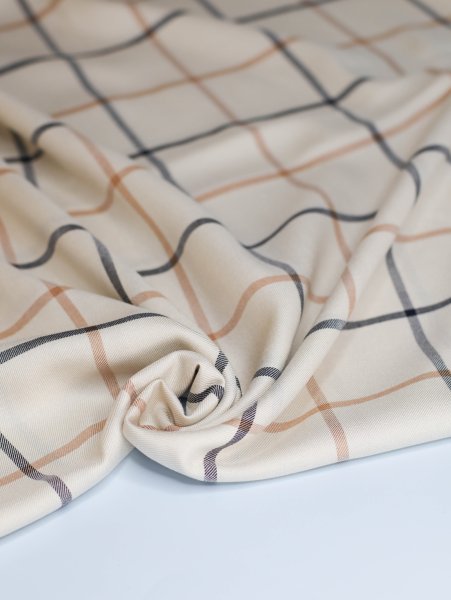 Viskose mit Livaeco™ Fasern - Tino Grid - shell/nougat - meetMilk