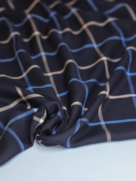 Viskose mit Livaeco™ Fasern - Tino Grid - dark navy - meetMilk