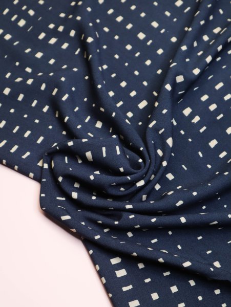 Viskose mit LENZING™ ECOVERO™ Fasern - Grid - dark navy - MeetMilk