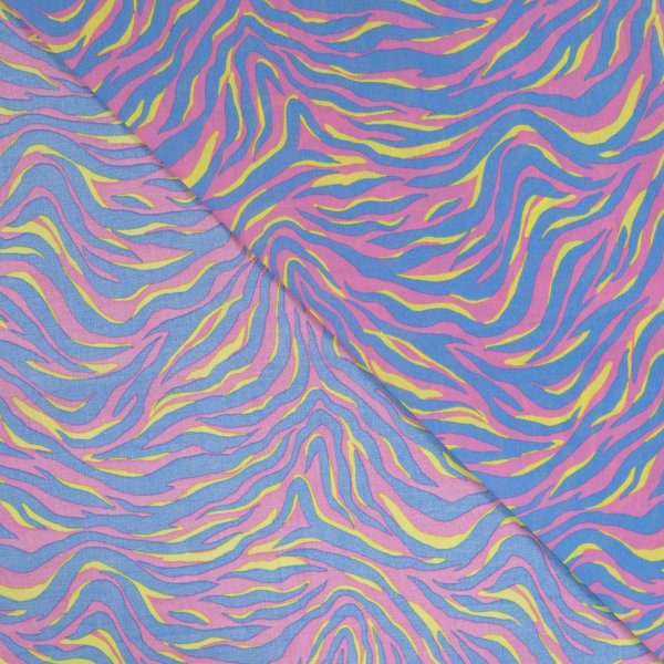 Baumwoll Voile - Viggo Zebra - rosa/gelb