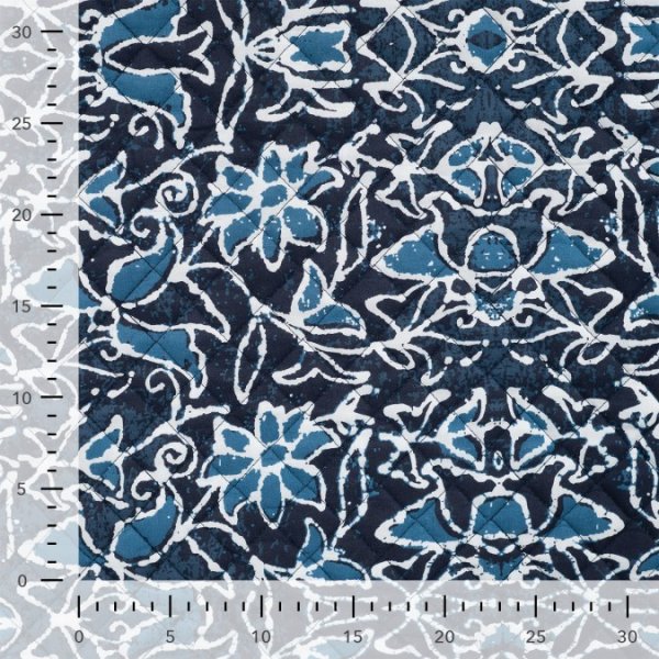 Doubleface Baumwoll Stepper - Elwine Flowers - dark navy/blue