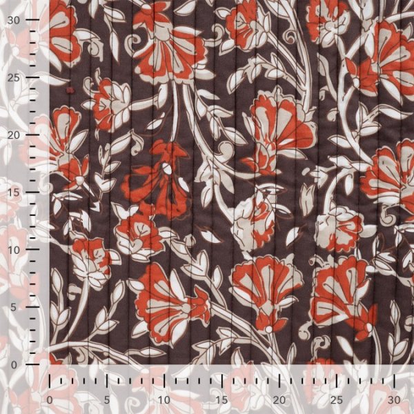 Doubleface Baumwoll Stepper - Moreen Flowers - brown/rost