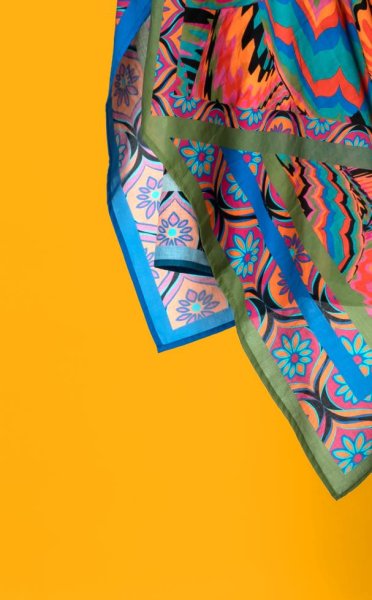 Viskose - Scarf Panel - Seline - cyclam