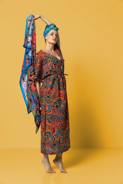 Viskose - Scarf Panel - Seline - cyclam