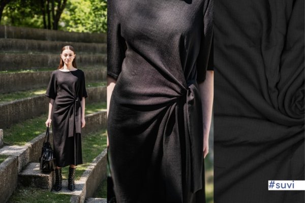 Viskose Crepe - uni - black - Fibremood No. 34